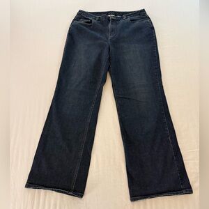 Talbots Stretch Dark Wash Wide Leg Jeans Women’s Relaxed Fit Classic- Size 14